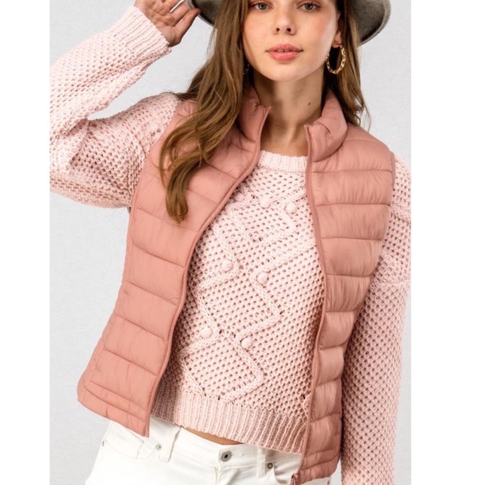 MAUVE PUFFER VEST - Picture 4 of 4